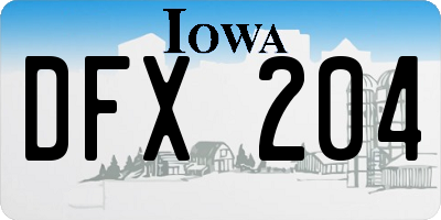 IA license plate DFX204