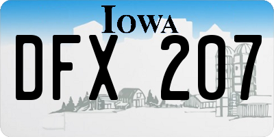 IA license plate DFX207