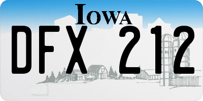 IA license plate DFX212