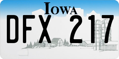 IA license plate DFX217