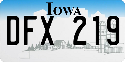 IA license plate DFX219