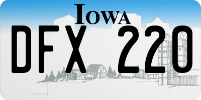 IA license plate DFX220