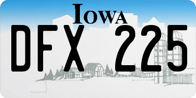 IA license plate DFX225