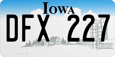 IA license plate DFX227
