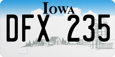 IA license plate DFX235