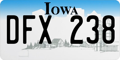 IA license plate DFX238