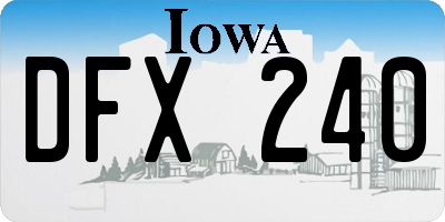 IA license plate DFX240