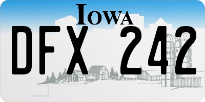 IA license plate DFX242