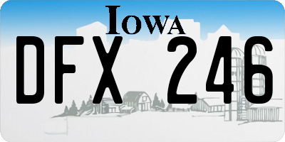IA license plate DFX246