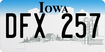 IA license plate DFX257