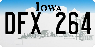 IA license plate DFX264
