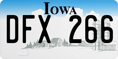 IA license plate DFX266