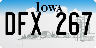 IA license plate DFX267