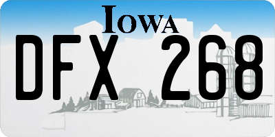 IA license plate DFX268