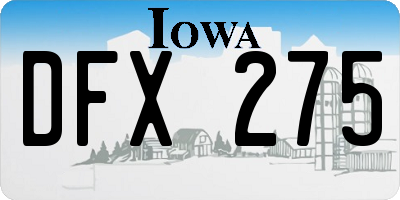 IA license plate DFX275
