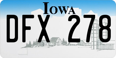 IA license plate DFX278