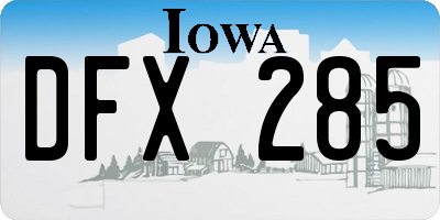 IA license plate DFX285