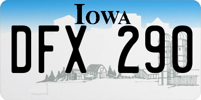 IA license plate DFX290