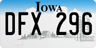 IA license plate DFX296