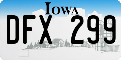 IA license plate DFX299