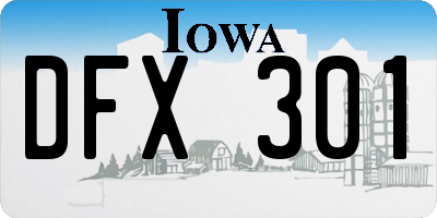 IA license plate DFX301
