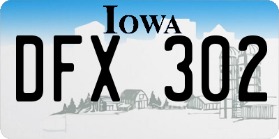 IA license plate DFX302
