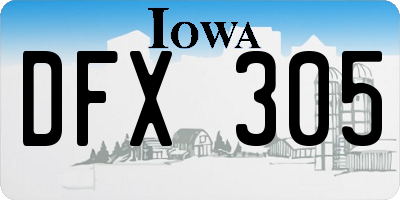 IA license plate DFX305
