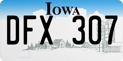 IA license plate DFX307