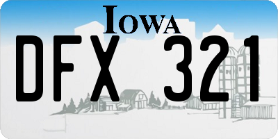 IA license plate DFX321