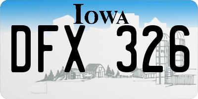 IA license plate DFX326