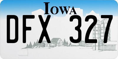 IA license plate DFX327