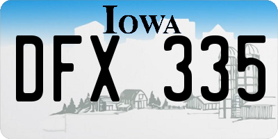 IA license plate DFX335