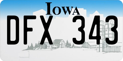 IA license plate DFX343