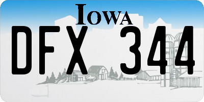 IA license plate DFX344