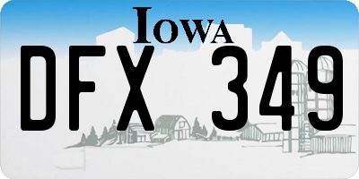 IA license plate DFX349