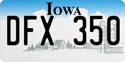 IA license plate DFX350