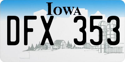 IA license plate DFX353