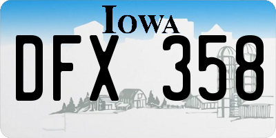 IA license plate DFX358