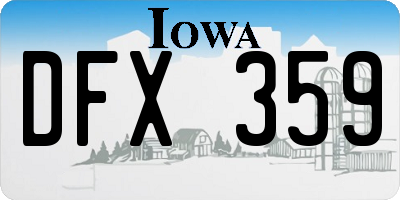 IA license plate DFX359