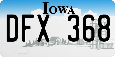 IA license plate DFX368