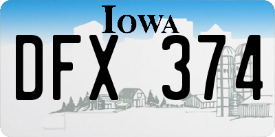 IA license plate DFX374