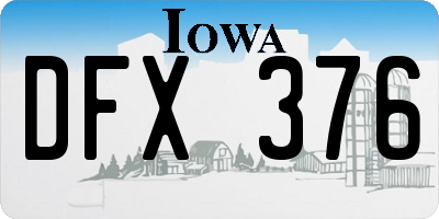 IA license plate DFX376