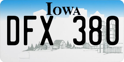 IA license plate DFX380