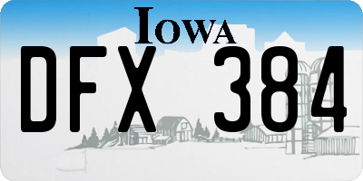 IA license plate DFX384