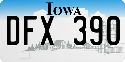IA license plate DFX390