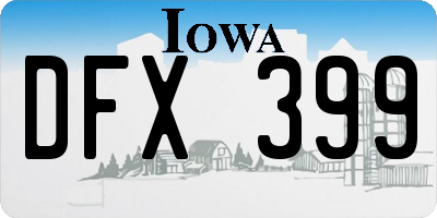 IA license plate DFX399