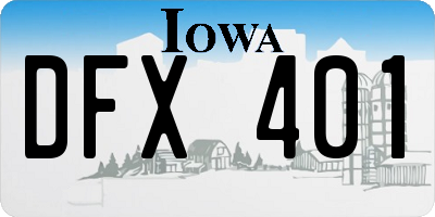 IA license plate DFX401