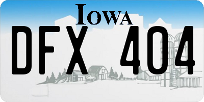 IA license plate DFX404