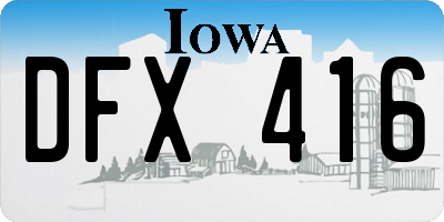 IA license plate DFX416