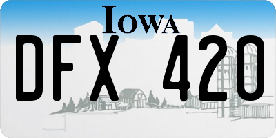 IA license plate DFX420